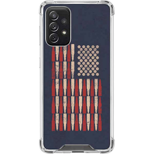 Blue Bullet American Flag Galaxy A72 5G Clear Case